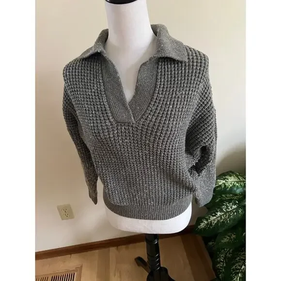 Madewell Gray Collared Sweater - Picture 2 of 5